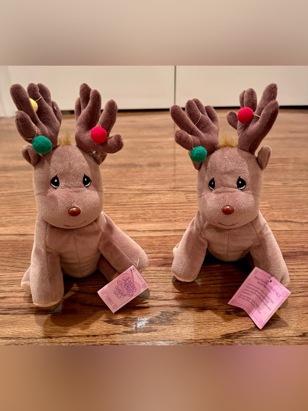 Set of 2 Precious Moments Tender Tails Plush Reindeer - New with Tags